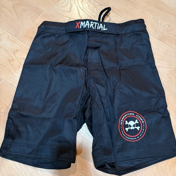 XMartial Other - XMartial MMA Grappling Shorts Black Skull Performance Fight Gear Mens Large